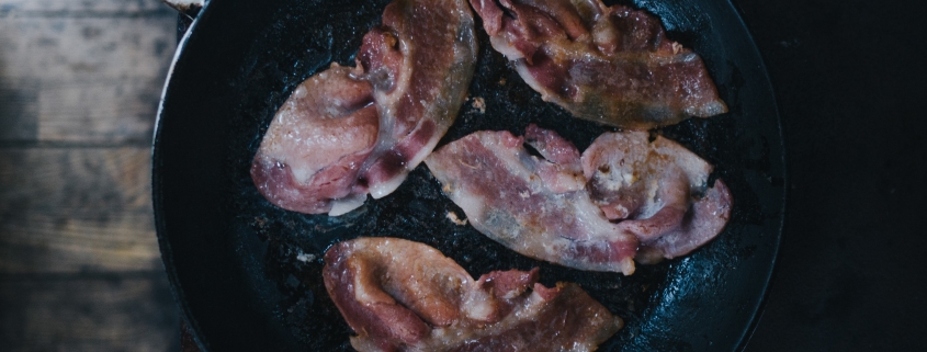 Cast Iron Frying Pan with Bacon