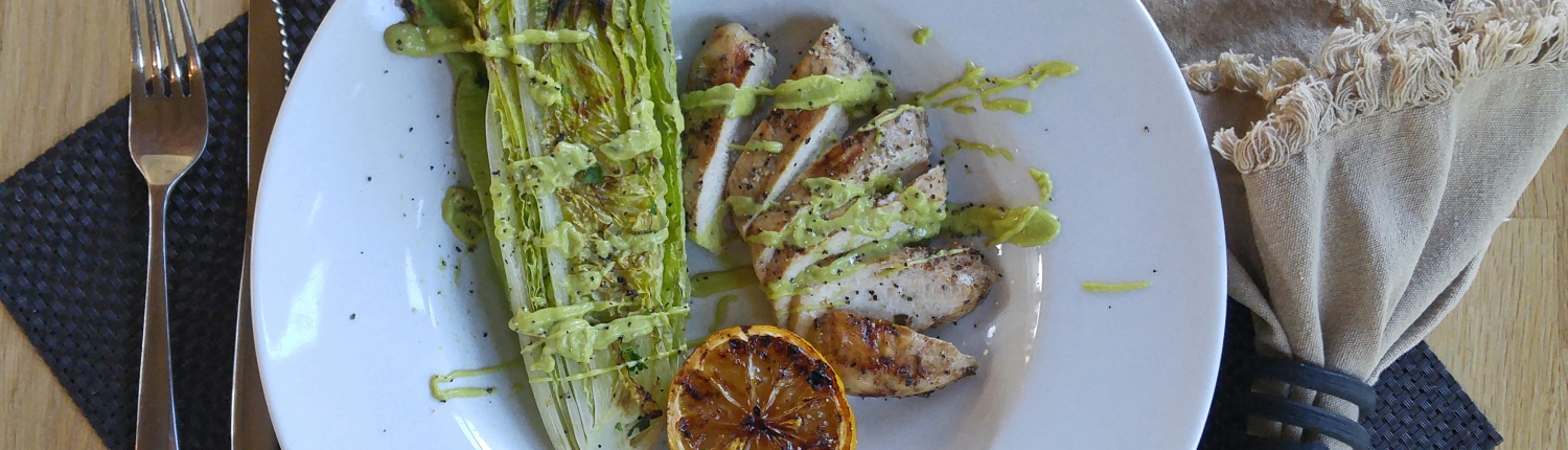 AIP Grilled Chicken and Romaine with Creamy Avocado Caesar Dressing