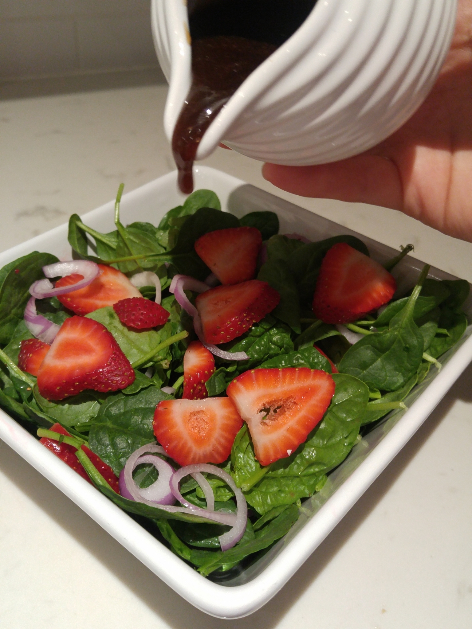 Spinach Strawberry Salad with Honey Balsamic Dressing • AIP Recipe