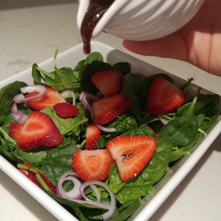 AIP Spinach Strawberry Salad with Honey Balsamic Dressing