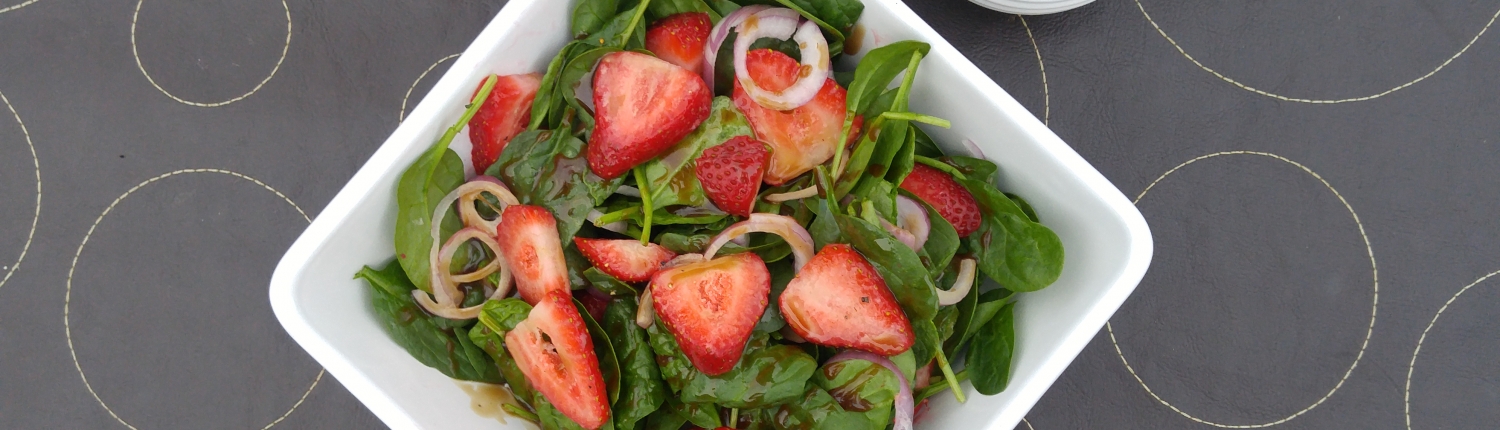 AIP Spinach Strawberry Salad with Honey Balsamic Dressing