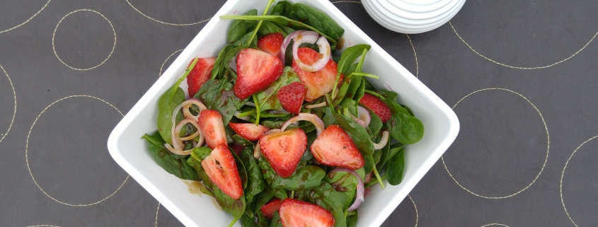 AIP Spinach Strawberry Salad with Honey Balsamic Dressing