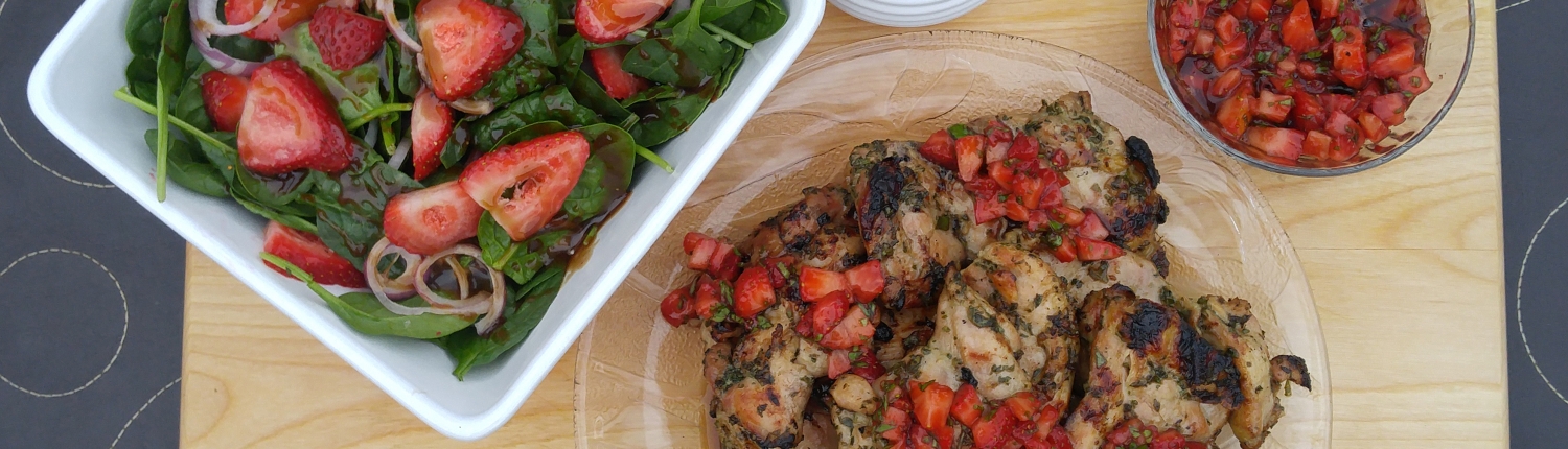 Herb-Marinated Chicken Thighs with Strawberry Balsamic Salsa