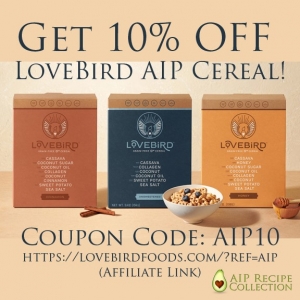 Lovebird cereal - 15% Off!, Lovebird cereal for your aip lifestyle, allergy friendly cereal