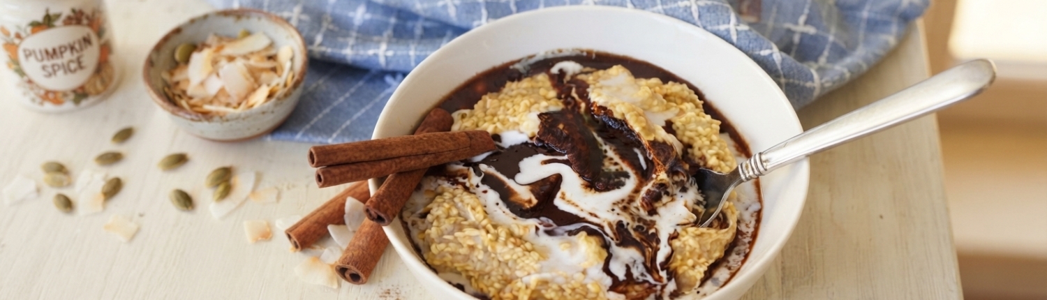 Pumpkin Noatmeal Banner Pumpkin Cinnamon Roll N’Oatmeal aiprecipecollection.com